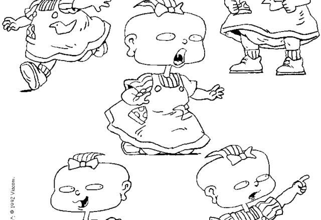 La gemellina Lil Lilian dei Rugrats in vari disegni da colorare 1