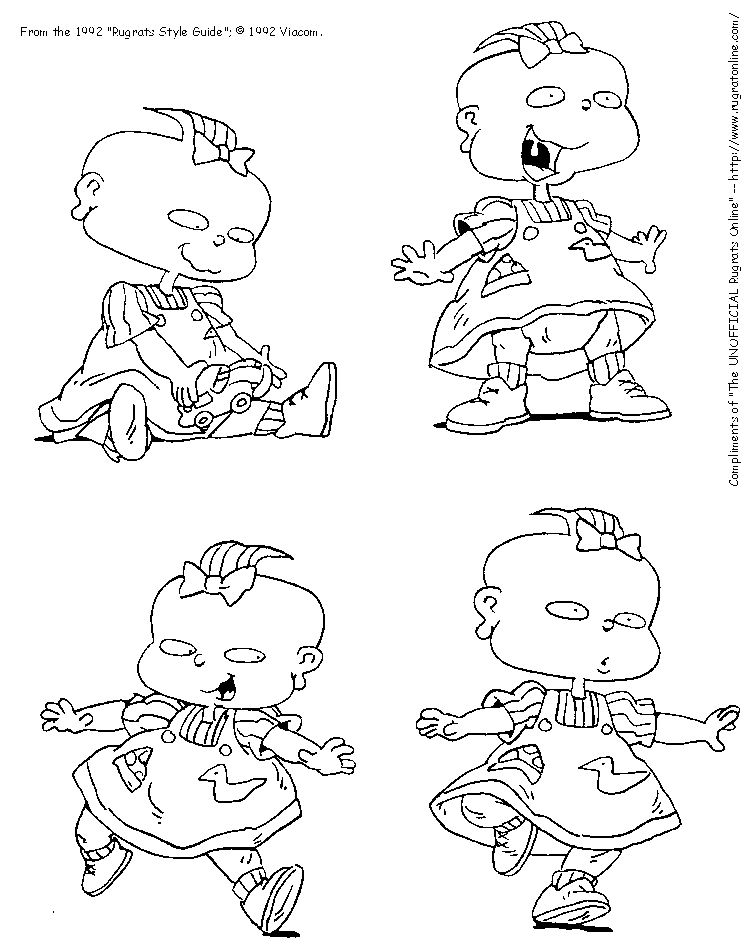 La gemellina Lil Lilian dei Rugrats in vari disegni da colorare 2