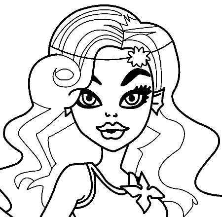 Laggona Blue viso Monster High disegni da colorare gratis