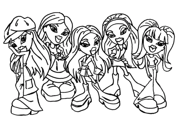 Le Bratz insieme disegni da colorare