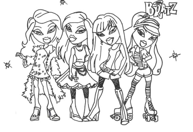 Le Bratz insieme disegni da colorare gratis