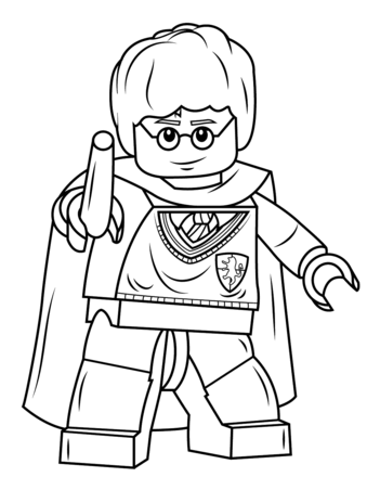 Lego Harry Potter con bacchetta magica disegni da colorare