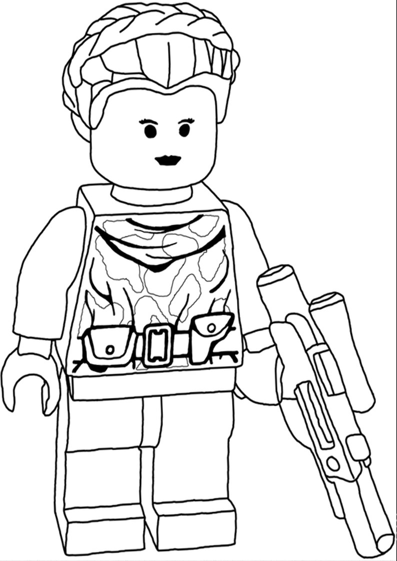 Lego Leila disegni da colorare Star Wars