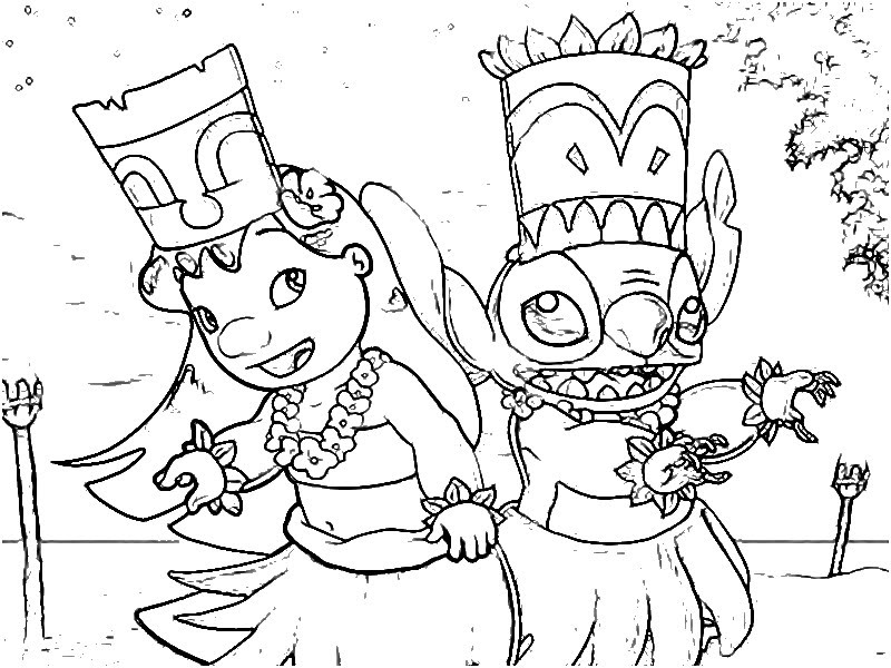 Lilo and Stitch Re e Regina disegni per bambini - disegni da colorare e  stampare gratis immagini per bambini Disney