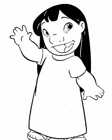 Lilo saluta disegni da colorare Lilo and Stitch