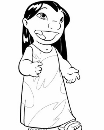 Lilo sorridente disegni da colorare Disney Lilo and Stitch