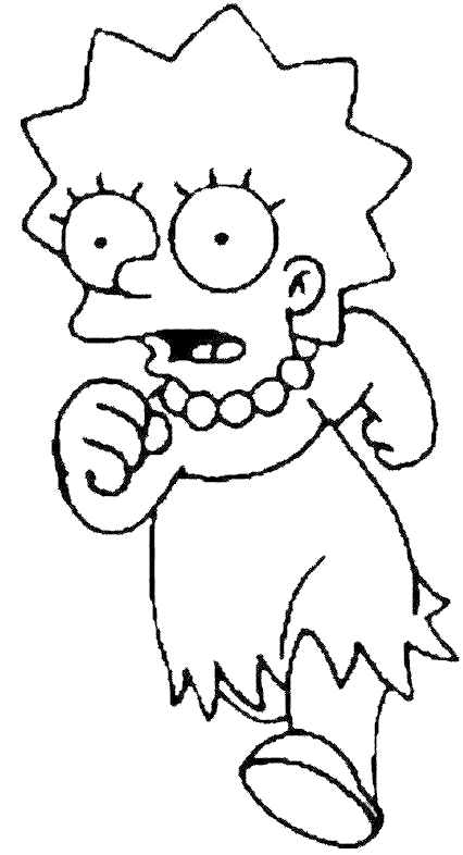 Lisa Simpson che corre disegno da colorare