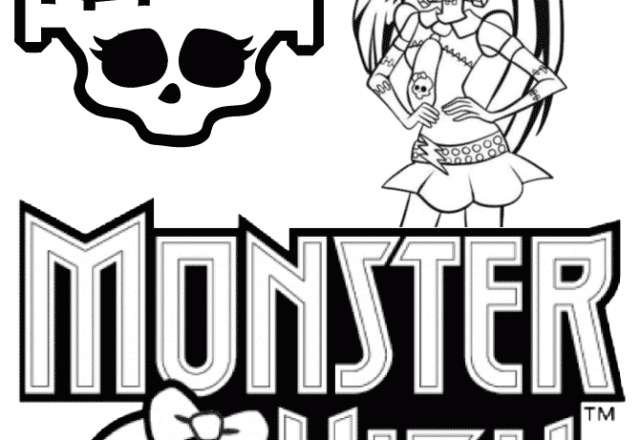 Logo Monster High e Frankie Stein disegni da colorare gratis