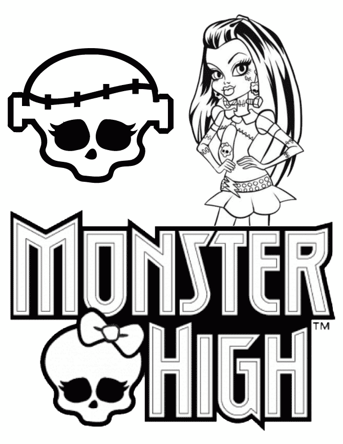 Logo Monster High e Frankie Stein disegni da colorare gratis