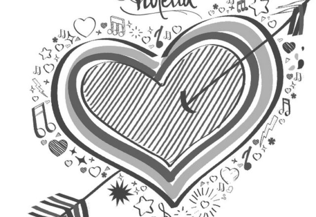 Logo di Violetta in un cuore disegno da colorare