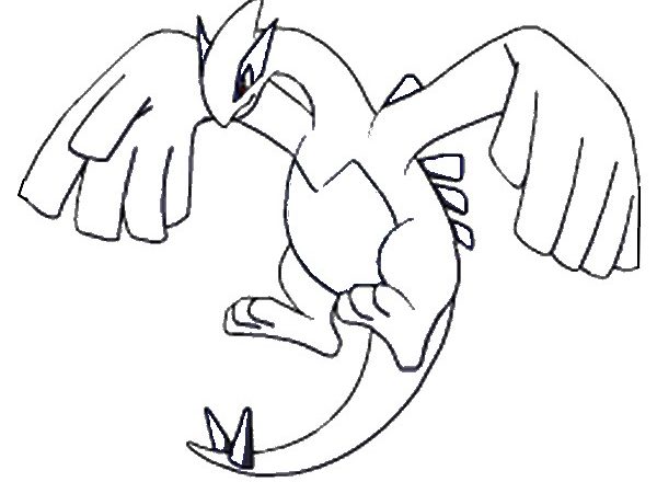 Lugia Pokemon Leggendario della prima generazione disegno