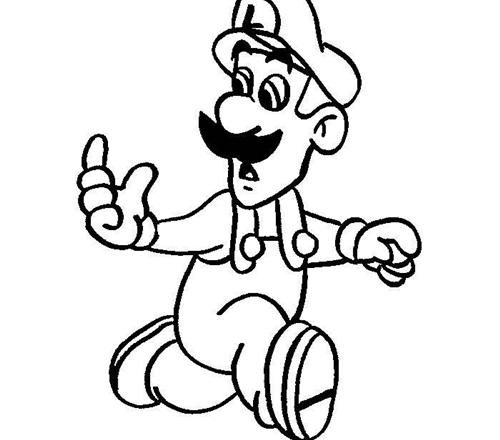 Luigi amico di Super Mario Bros da colorare gratis