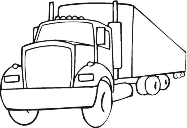 Lungo camion tir disegno da colorare per i bambini