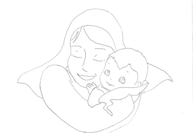 Madonna con bambino disegni da colorare