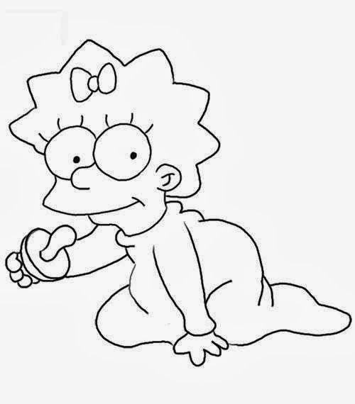 Maggie Simpson con il ciuccio disegno da colorare gratis