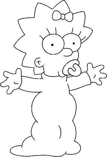 Maggie Simpson con le braccia aperte disegno da colorare