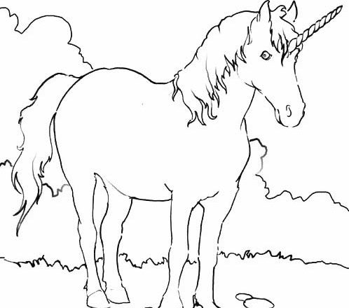 Magico unicorno disegno da stampare e colorare per bambini e bambine