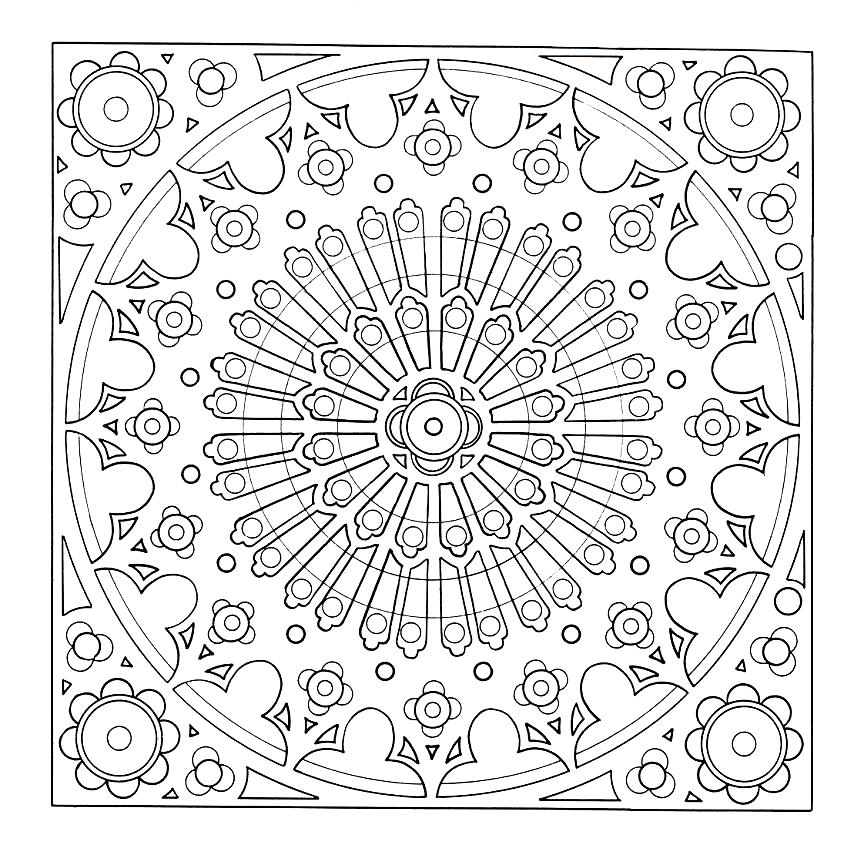 Mandala disegno da colorare gratis 37 difficile complesso