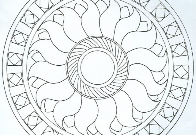 Mandala disegno da colorare gratis 4 con il sole