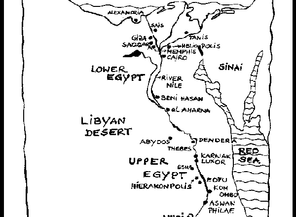 Mappa dell’ Antico Egitto disegni da colorare gratis