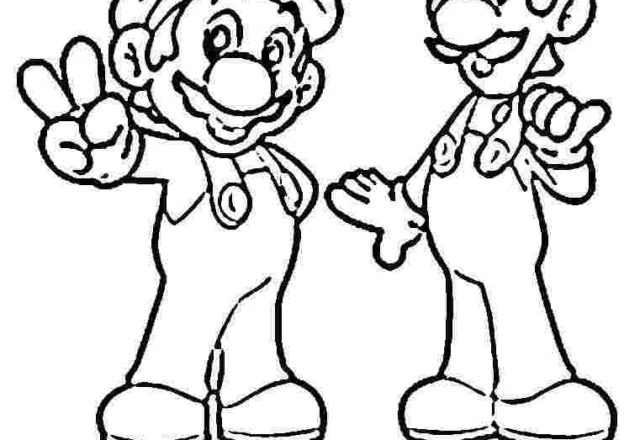 Mario e Luigi con testo disegni gratis