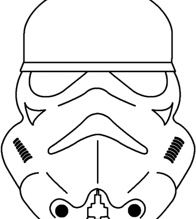 Maschera di Stormtrooper di Guerre Stellari da colorare