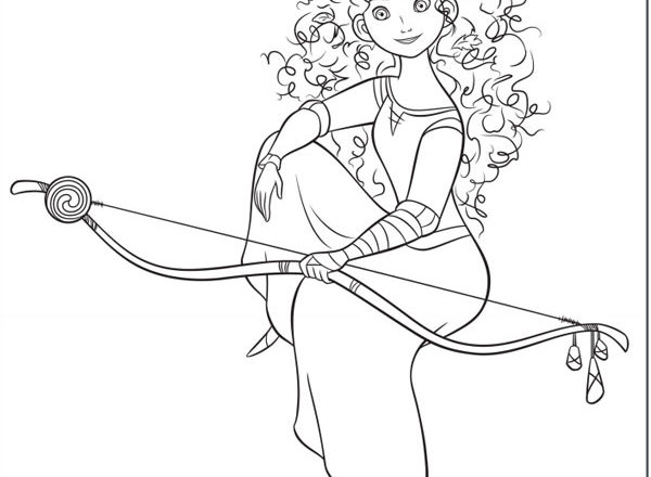 Merida con l’ arco 4 disegni da colorare gratis