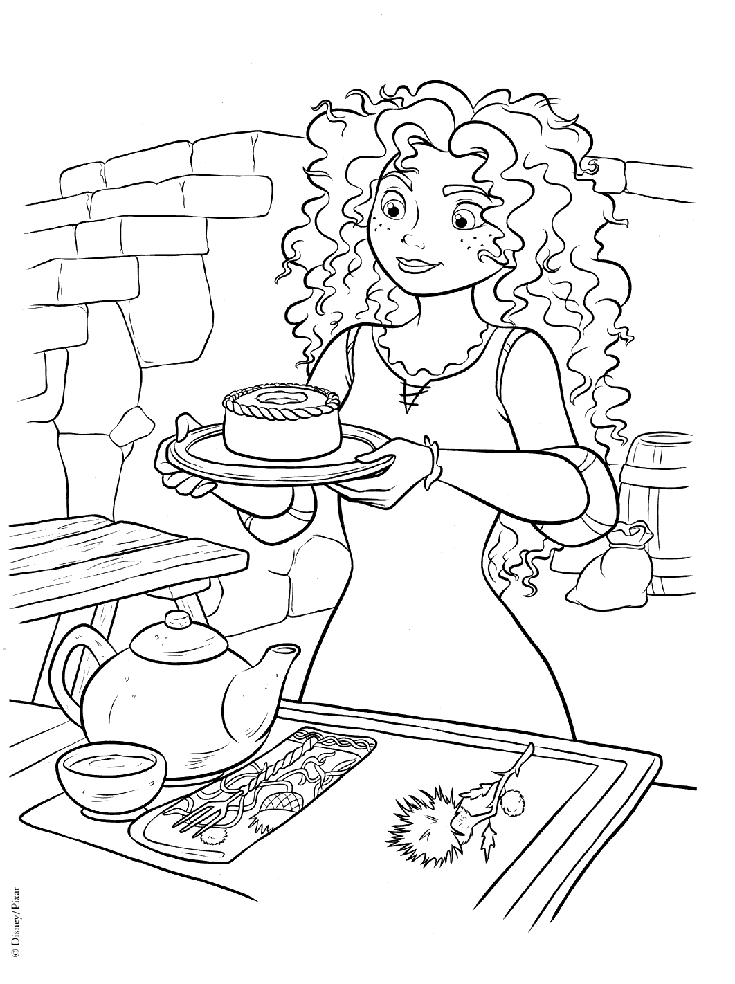 Merida con tortino disegni da colorare gratis