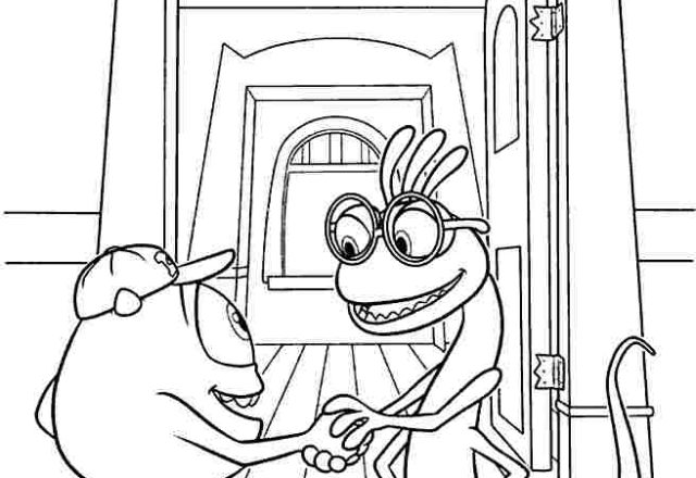 Mike e Randall amici disegno da colorare Monsters University