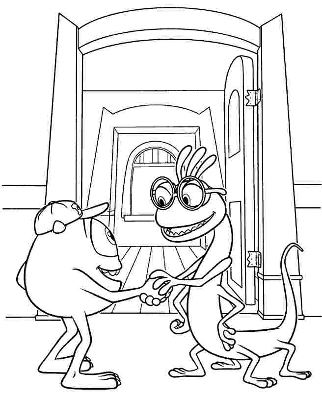 Mike e Randall amici disegno da colorare Monsters University