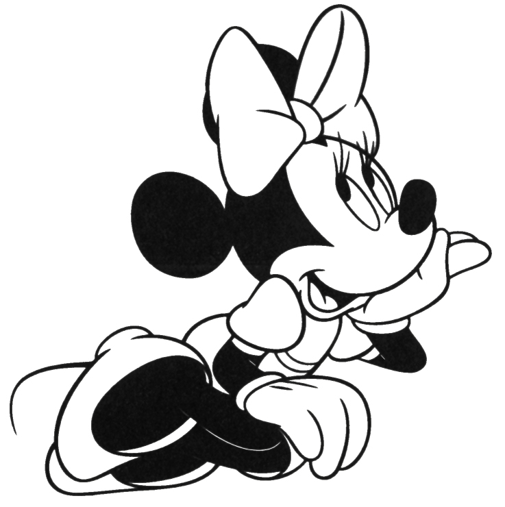 Minnie sdraiata pensa disegno per bambini