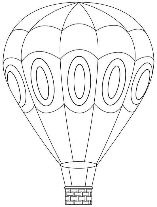 Mongolfiera con forme circolari da colorare