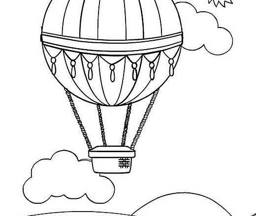 Mongolfiera sul paesaggio disegni gratuiti