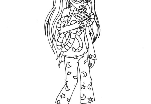 Monster High Ghoulia di notte disegni da colorare gratis