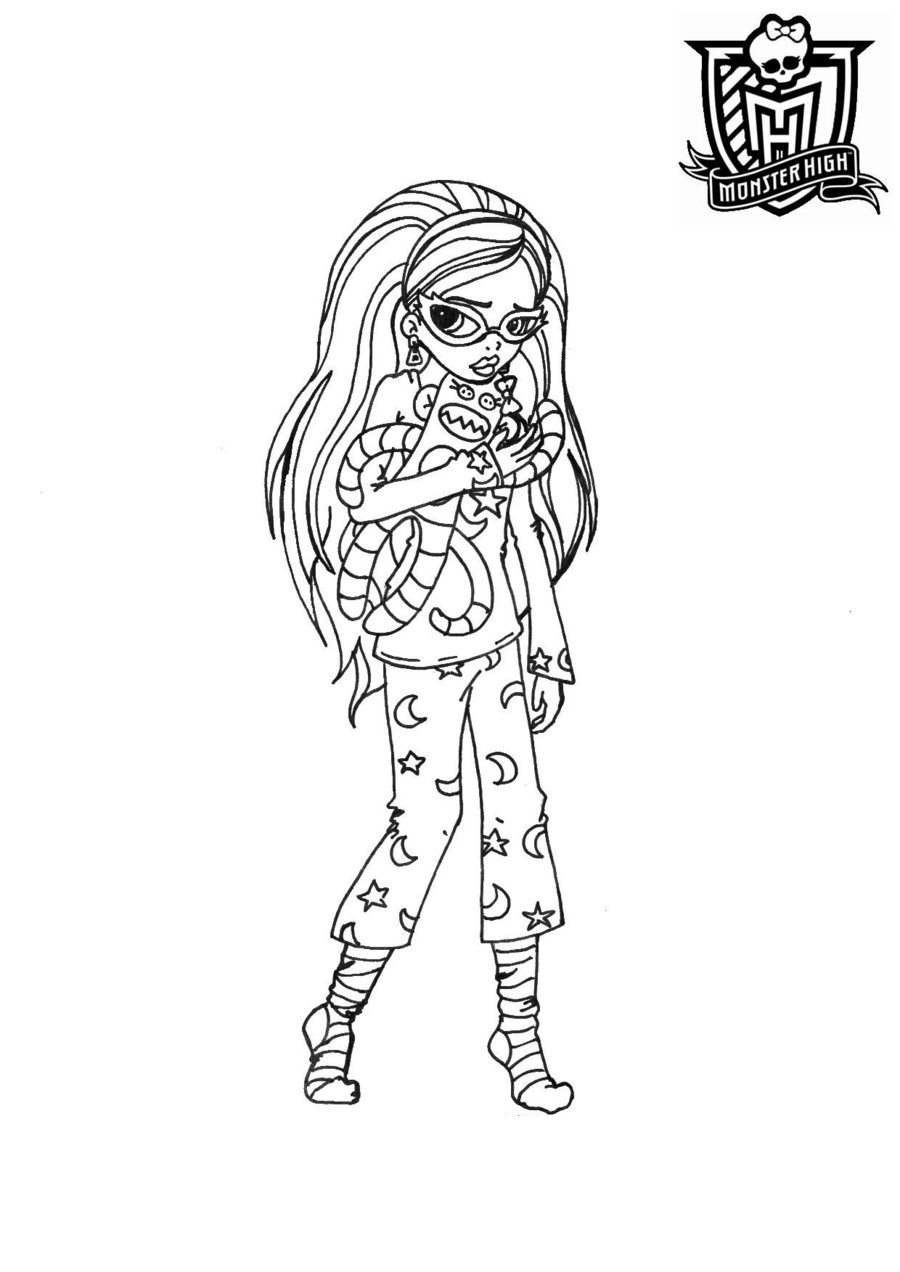 Monster High Ghoulia di notte disegni da colorare gratis