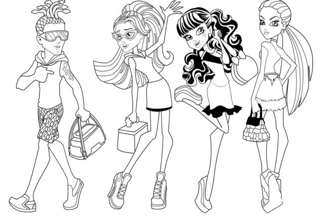 Monster High a mare disegni da colorare gratis