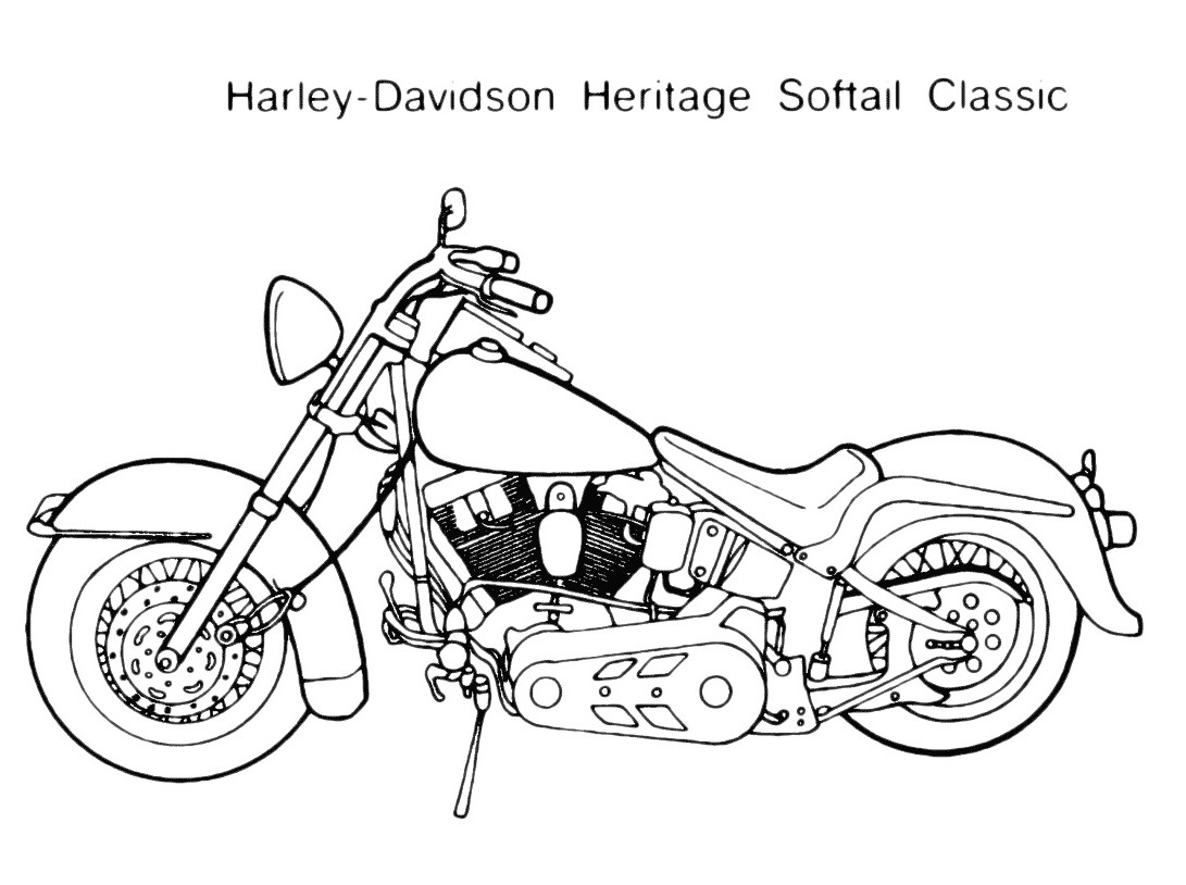 Moto Harley Davidson Heritage disegno da colorare