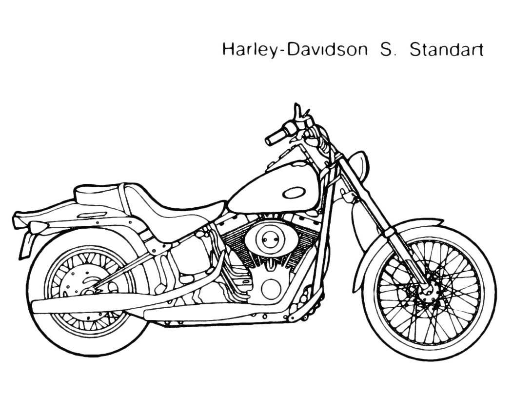 Moto Harley disegno da colorare S_ Standart