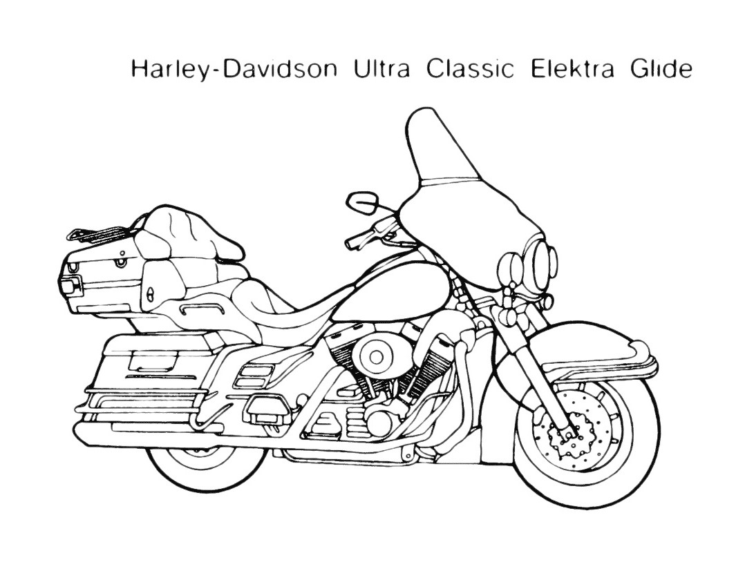 Moto Harley modello Elektra Glide disegni da colorare