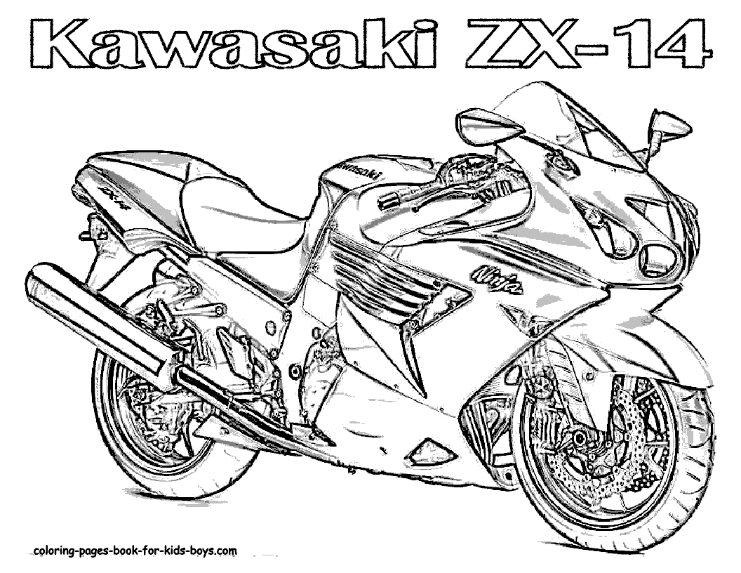 Moto Kawasaki ZX 14 disegno da colorare