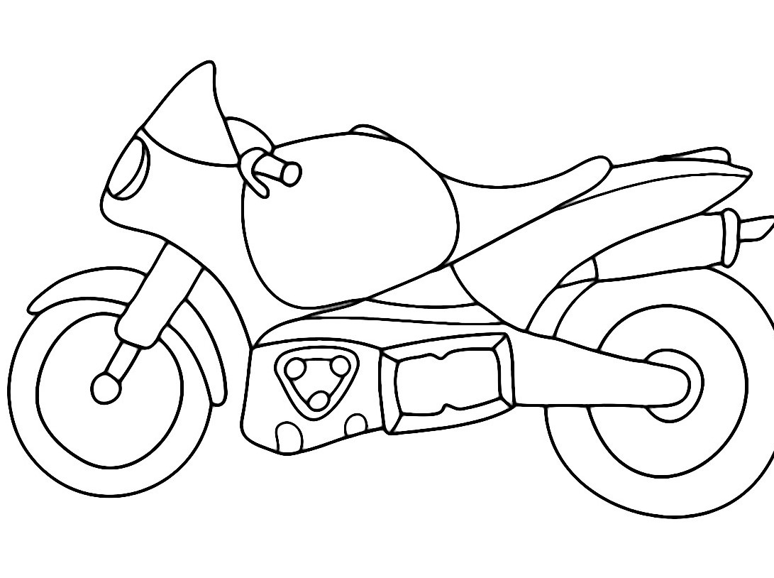 Moto dalla forma lunga disegno da colorare