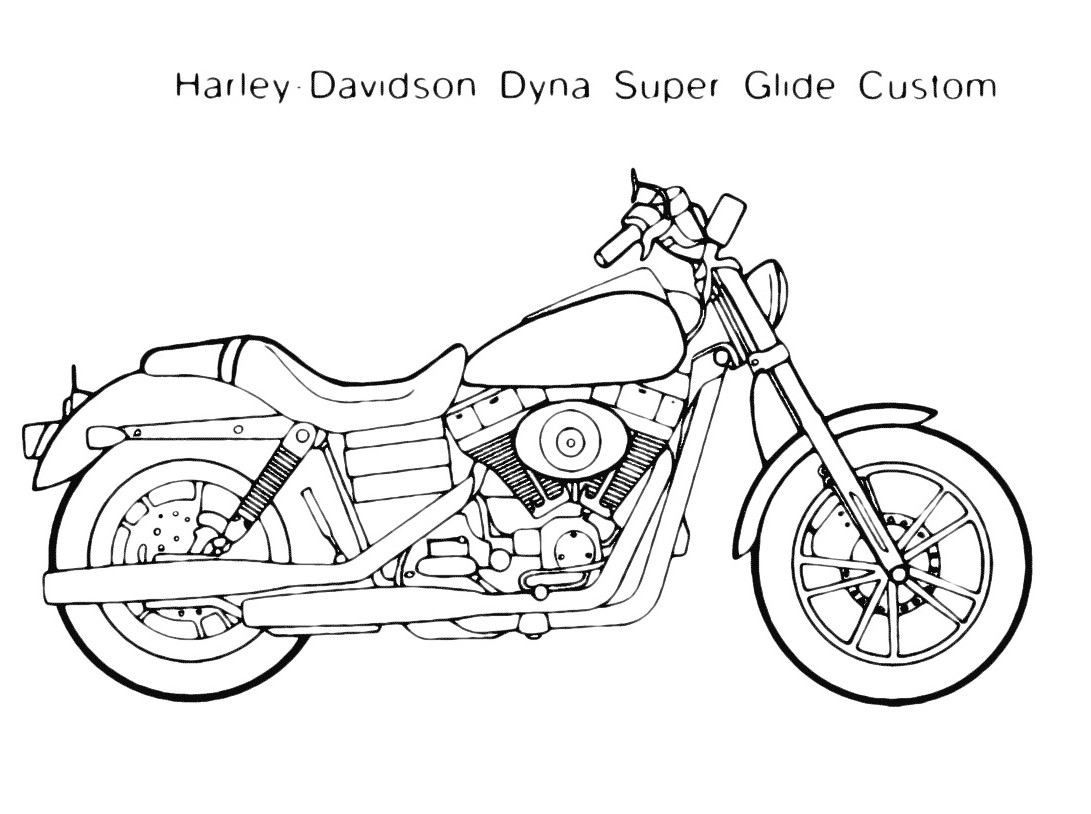 Moto motocicletta disegno da colorare Harley Dyna Super Glide