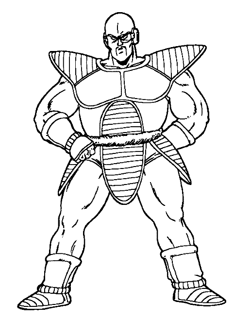 Nappa personaggio cattivo di Dragon Ball disegno da colorare per bambini