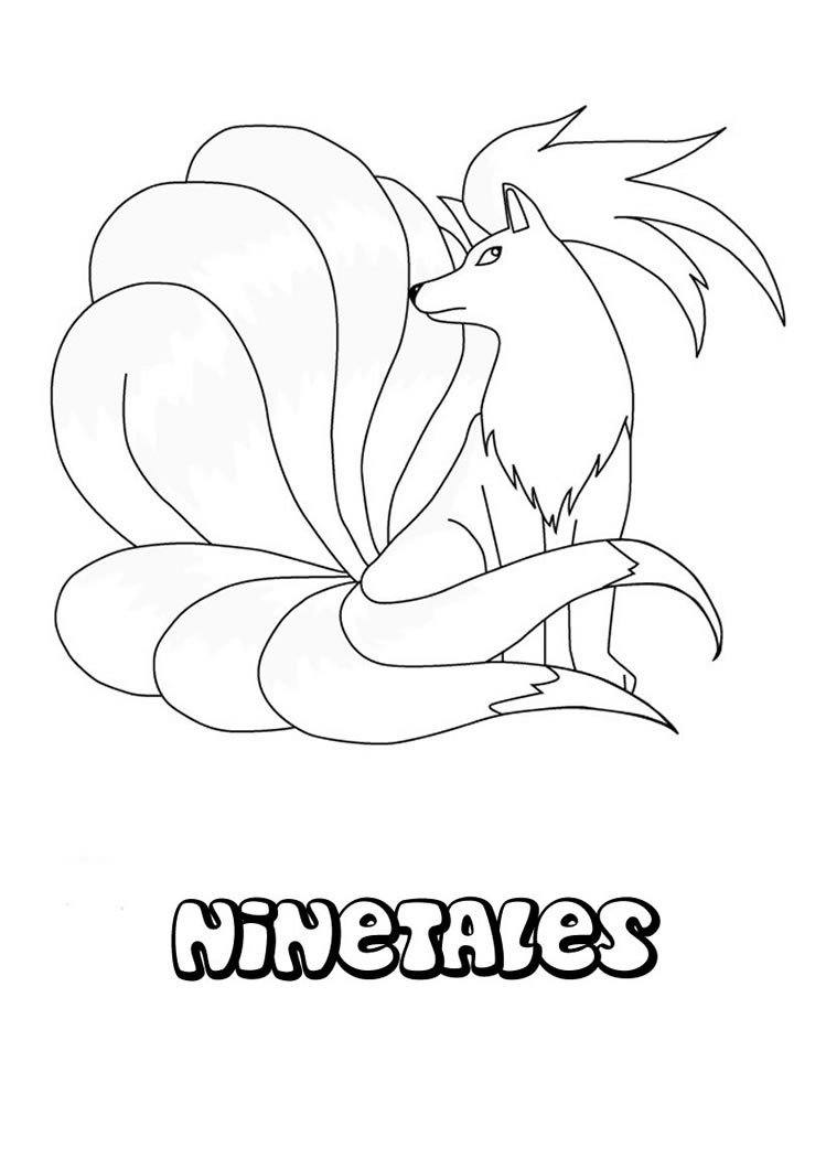 Ninetales Pokemon disegno da colorare