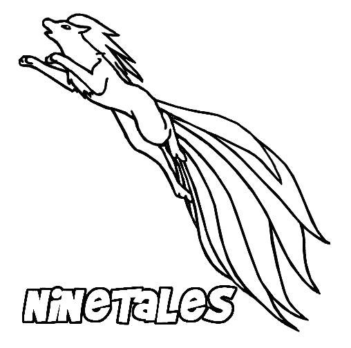 Ninetales che salta Pokemon disegno