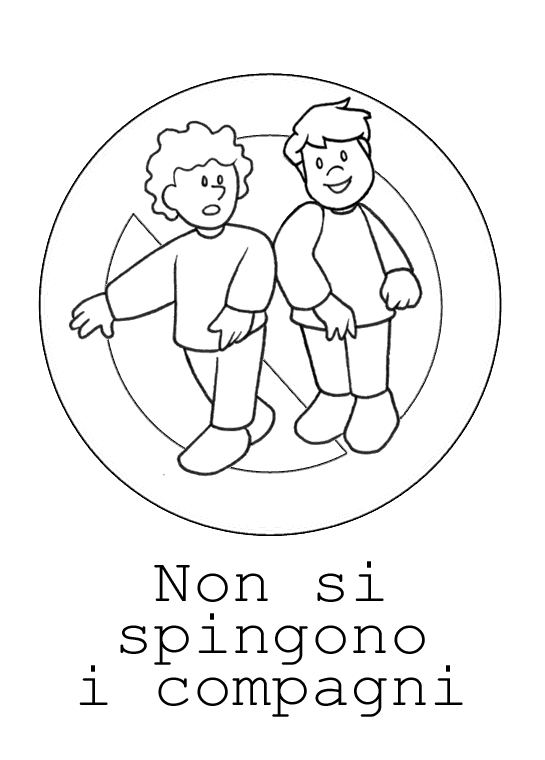 Non si spingono i compagni segnale stradale scuola