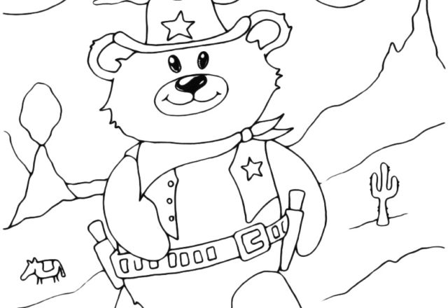 Orsetto cowboy disegni da colorare