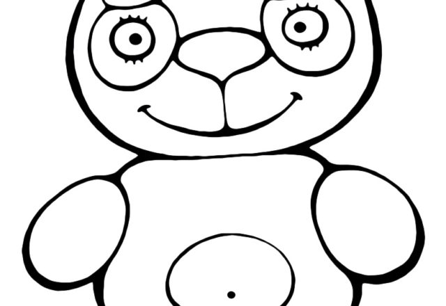 Orsetto peluche con occhi buffi disegni da stampare gratis