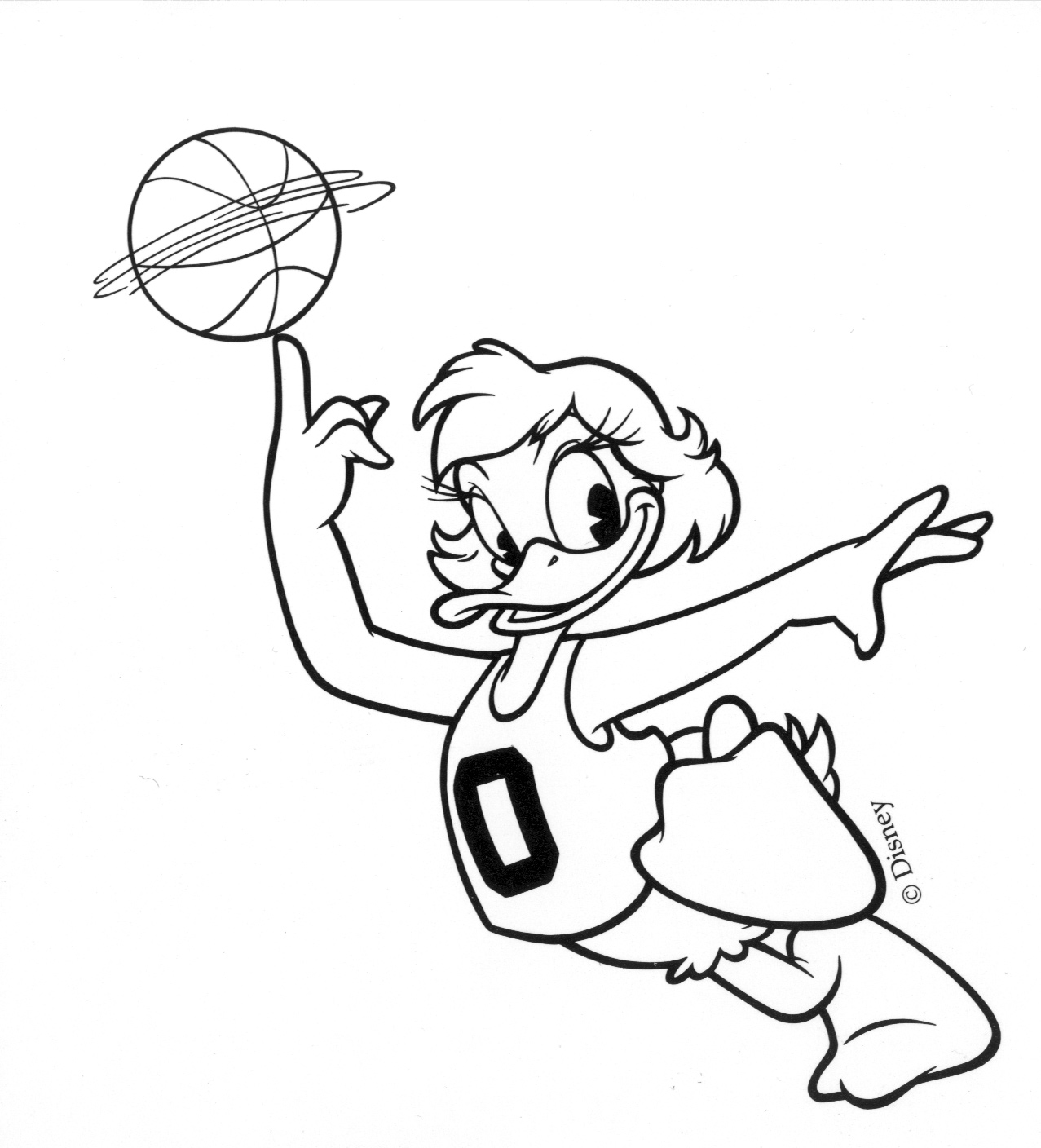 Paperina giocatrice di basket disegno da colorare