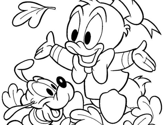 Paperino e Pluto disegni da colorare gratis